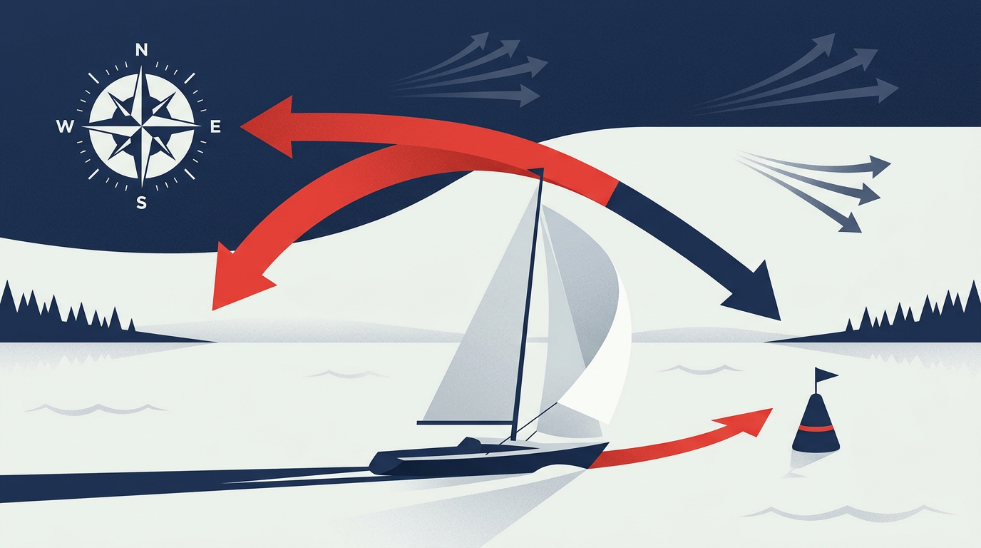 Mastering Downwind Transitions in Shifting Inland Breezes